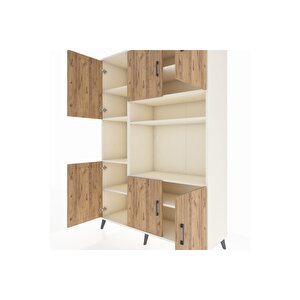 Hyperion Dolap 9 Raflı 6 Kapaklı 132x44x195 Aytaşı-çam/aytaşı