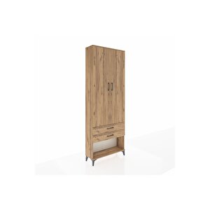 Arges Dolap 4 Raflı 2 Çekmeceli 2 Kapaklı 88x30x243 Çam-çam
