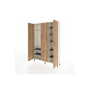 Arges Dolap 7 Raflı 5 Kapaklı Tek Askılı 132x30x195 Aytaşı-çam/antrasit