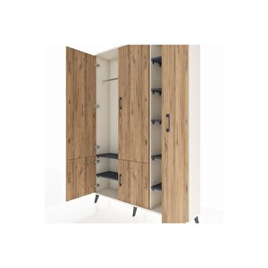 Arges Dolap 7 Raflı 5 Kapaklı Tek Askılı 132x30x195 Aytaşı-çam/antrasit