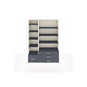 Arges Gardrop 9 Raflı 4 Çekmeceli  132x30x195 Aytaşı-antrasit