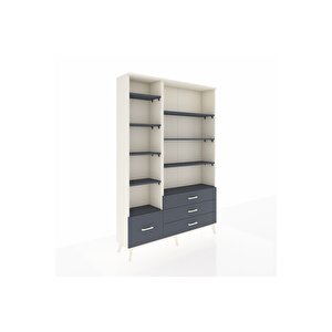 Arges Gardrop 9 Raflı 4 Çekmeceli  132x30x195 Aytaşı-antrasit