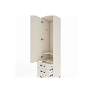 Hyperion Dolap 2 Raflı 3 Çekmeceli Tek Askılı 44x44x195 Aytaşı-aytaşı