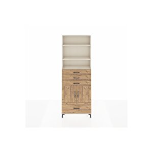 Arges Dolap 5 Raflı 4 Çekmeceli 2 Kapaklı 88x30x243 Aytaşı-çam