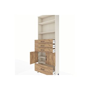 Arges Dolap 5 Raflı 4 Çekmeceli 2 Kapaklı 88x30x243 Aytaşı-çam