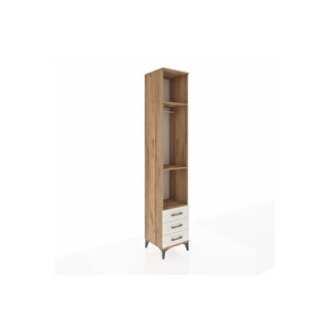 Hyperion Dolap 3 Raflı 3 Çekmeceli Tek Askılı 44x44x243 Çam-aytaşı