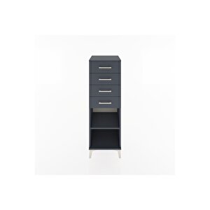 Hyperion Dolap Tek Raflı 4 Çekmeceli 44x44x134 Antrasit-antrasit