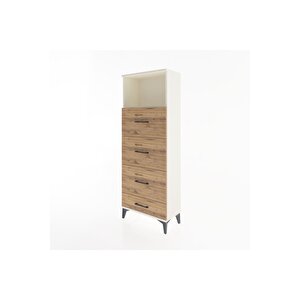 Arges Dolap Tek Raflı 4 Çekmeceli 60x30x163 Aytaşı-çam