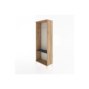 Arges Dolap Tek Raflı Kapaklı Tek Askılı 60x30x163 Çam-antrasit