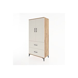 Hyperion Dolap 3 Raflı 2 Çekmeceli 2 Kapaklı 88x44x182 Çam-aytaşı
