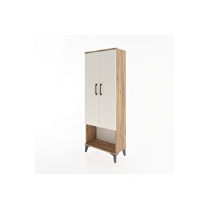 Arges Dolap 2 Raflı 2 Kapaklı Tek Askılı 60x30x163 Çam-aytaşı