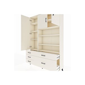 Arges Gardrop 9 Raflı 5 Çekmeceli 3 Kapaklı 132x30x195 Aytaşı-aytaşı