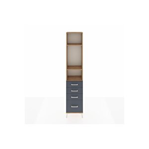 Arges Dolap 3 Raflı 4 Çekmeceli 44x30x221 Çam-antrasit