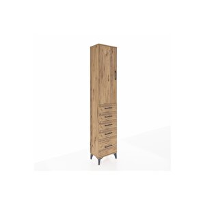 Arges Dolap 2 Raflı 5 Çekmeceli Tek Askılı 44x30x221 Çam-çam