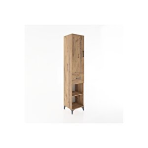 Hyperion Dolap 3 Raflı Tek Çekmeceli Tek Askılı 44x44x221 Çam-çam