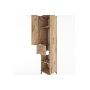 Hyperion Dolap 3 Raflı Tek Çekmeceli Tek Askılı 44x44x221 Çam-çam