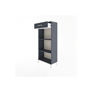 Arges Dolap 2 Raflı Tek Çekmeceli 60x30x134 Antrasit-antrasit