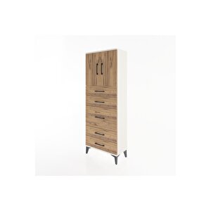 Arges Dolap 2 Raflı 5 Çekmeceli 2 Kapaklı 60x30x163 Aytaşı-çam