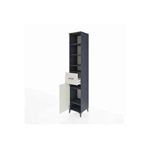 Hyperion Dolap 6 Raflı Tek Çekmeceli Tek Kapaklı 44x44x243 Antrasit-aytaşı