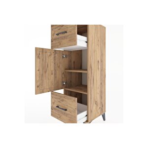 Hyperion Dolap 2 Raflı 2 Çekmeceli Tek Kapaklı 44x44x134 Çam-çam