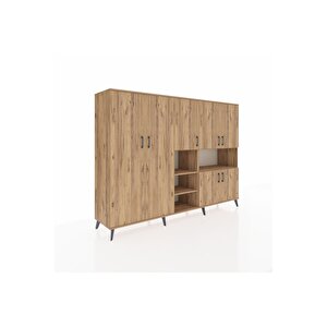 Hyperion Dolap 13 Raflı 7 Kapaklı 220x44x163 Çam-çam