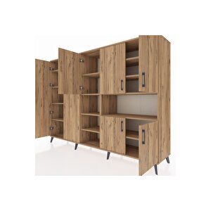 Hyperion Dolap 13 Raflı 7 Kapaklı 220x44x163 Çam-çam