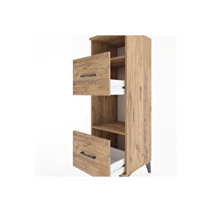 Hyperion Dolap 2 Raflı 2 Çekmeceli 44x44x134 Çam-çam