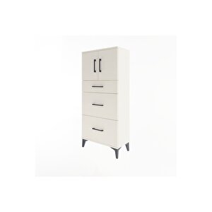 Arges Dolap Tek Raflı 3 Çekmeceli 2 Kapaklı 60x30x134 Aytaşı-aytaşı