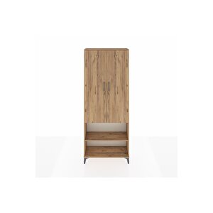 Arges Dolap 3 Raflı 2 Kapaklı Tek Askılı 88x30x221 Çam-çam