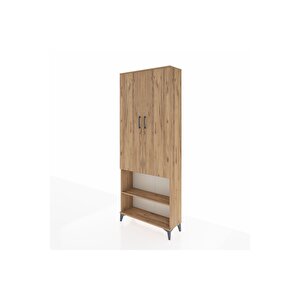 Arges Dolap 3 Raflı 2 Kapaklı Tek Askılı 88x30x221 Çam-çam