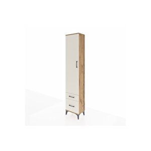 Arges Dolap 4 Raflı 2 Çekmeceli Tek Kapaklı 44x30x221 Çam-aytaşı