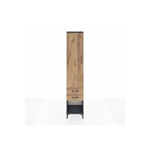 Arges Dolap 2 Raflı 2 Çekmeceli Tek Askılı 44x30x221 Antrasit-çam