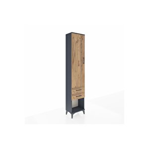 Arges Dolap 2 Raflı 2 Çekmeceli Tek Askılı 44x30x221 Antrasit-çam