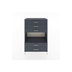 Hyperion Dolap Tek Raflı 5 Çekmeceli 88x44x134 Antrasit-antrasit