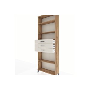 Arges Dolap 4 Raflı 3 Çekmeceli 88x30x243 Çam-aytaşı