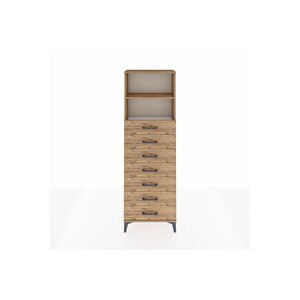Arges Dolap 2 Raflı 7 Çekmeceli 60x30x182 Çam-çam