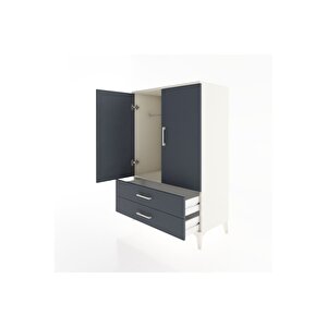 Hyperion Dolap Tek Raflı 2 Çekmeceli Tek Askılı 88x44x134 Aytaşı-antrasit