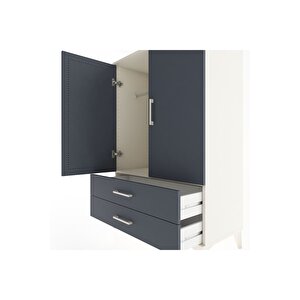 Hyperion Dolap Tek Raflı 2 Çekmeceli Tek Askılı 88x44x134 Aytaşı-antrasit