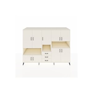 Kronos Dolap 13 Raflı 3 Çekmeceli 9 Kapaklı 220x59x163 Aytaşı-aytaşı
