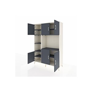 Hyperion Gardrop 9 Raflı 6 Kapaklı 132x44x195 Aytaşı-antrasit