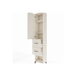 Arges Dolap 3 Raflı 2 Çekmeceli Tek Kapaklı 44x30x221 Aytaşı-aytaşı