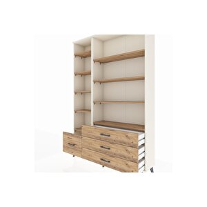 Arges Gardrop 9 Raflı 4 Çekmeceli  132x30x195 Aytaşı-çam
