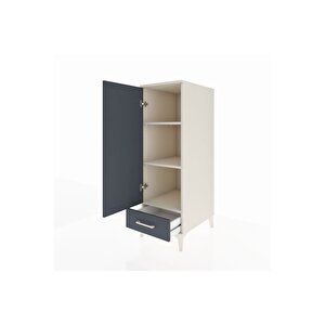 Kronos Dolap 3 Raflı Tek Çekmeceli Tek Kapaklı 44x59x134 Aytaşı-antrasit