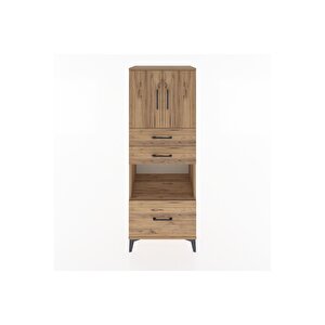 Hyperion Dolap 3 Raflı 3 Çekmeceli 2 Kapaklı 60x44x163 Çam-çam