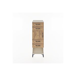 Hyperion Dolap Tek Raflı 4 Çekmeceli Tek Kapaklı 44x44x134 Aytaşı-çam
