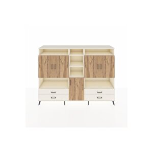 Hyperion Dolap 12 Raflı 4 Çekmeceli 5 Kapaklı 220x44x163 Aytaşı-çam/aytaşı
