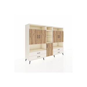 Hyperion Dolap 12 Raflı 4 Çekmeceli 5 Kapaklı 220x44x163 Aytaşı-çam/aytaşı