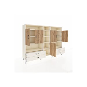 Hyperion Dolap 12 Raflı 4 Çekmeceli 5 Kapaklı 220x44x163 Aytaşı-çam/aytaşı