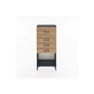 Hyperion Dolap 4 Çekmeceli 60x44x134 Antrasit-çam