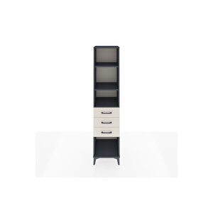 Hyperion Dolap 3 Raflı 3 Çekmeceli 44x44x195 Antrasit-aytaşı